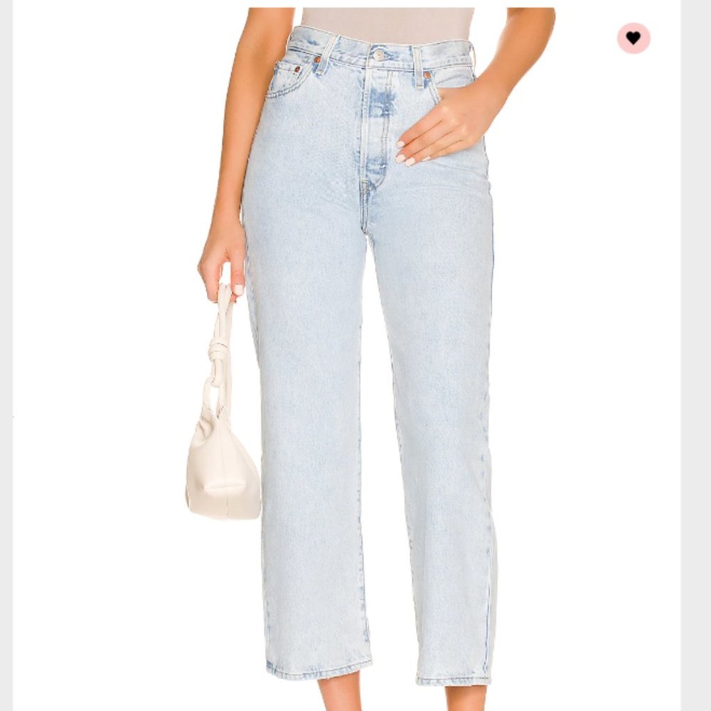 LEVI'S Ribcage Straight Ankle Jean Women's Size 27, Color Light Denim